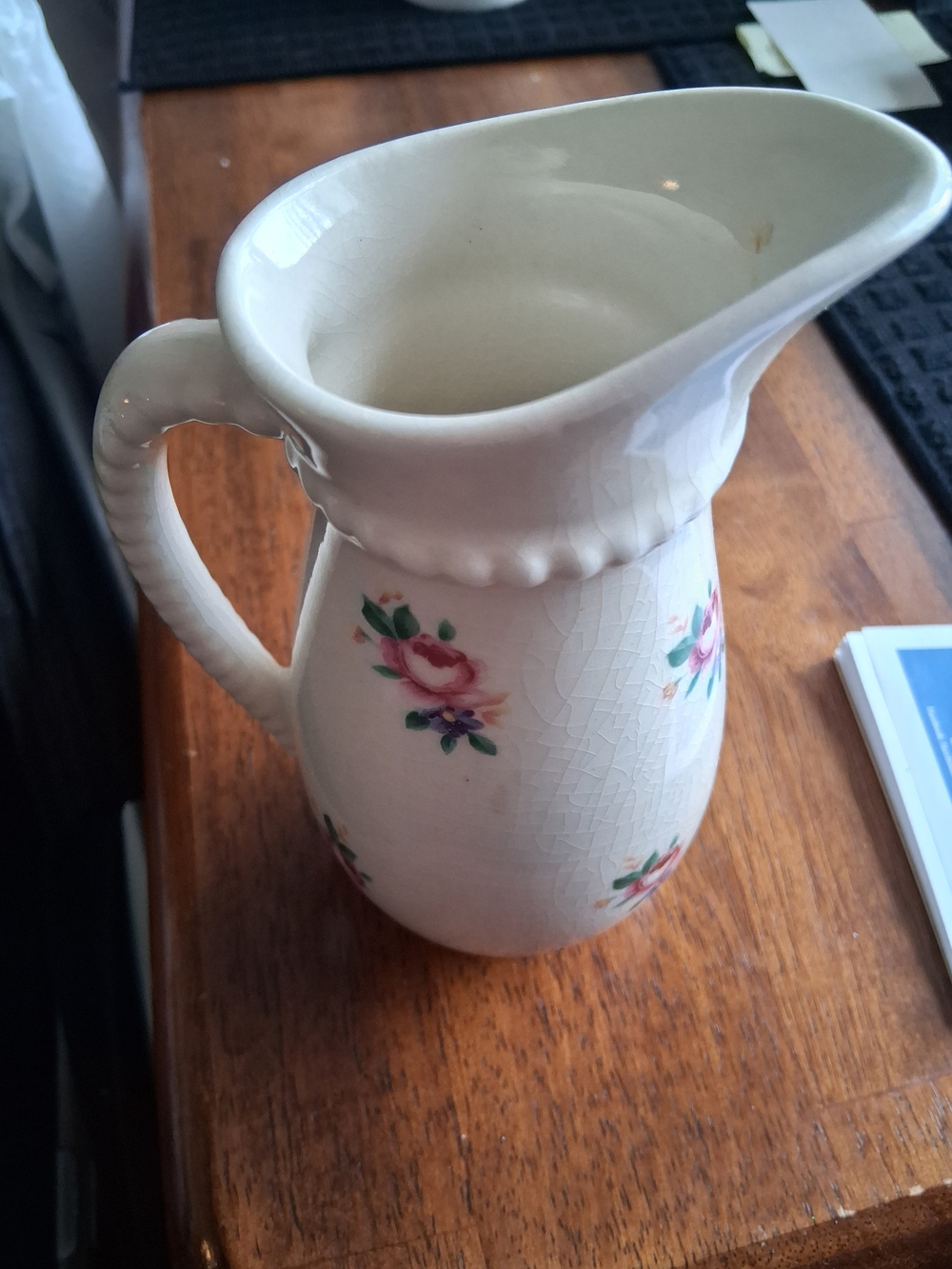Cream Floral Ceramic Pitcher - Women Other